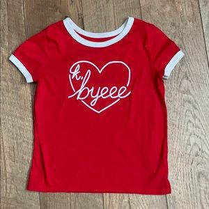 Red “K. byeee” Shirt